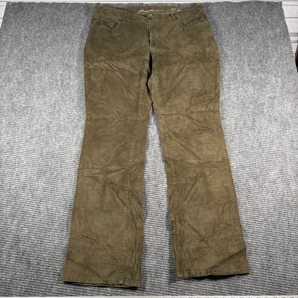 Eddie Bauer Pants Womens 16 Brown Excellent Curvy Bootcut Corduroy